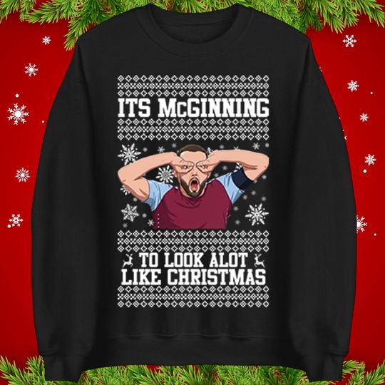 Discover John McGinn Christmas Jumper Funny Its McGinning Football Spoof Hoodie Festive Soccer Fans Xmas T Shirt Holiday Parody Gift Top