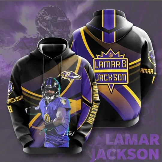 Discover Ravens #8 Jackson Football 3D Print Hoodie Gift For Chirstmas