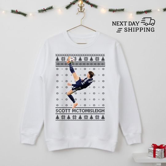 Discover Scott McTominay Overhead Kick Jumper, Ugly Christmas Football Lovers Sweatshirt, Funny Festive McTomisleigh Scottish Football Sweater Gift