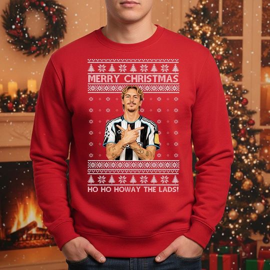 Discover Nick Woltemade Christmas Sweatshirt, Howay The Lads Merry Christmas Sweater, Ugly Mens Holiday Printed Jumper, Football Fan Unisex Xmas Gift