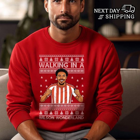Discover Walking in a Wilson Wonderland Sweatshirt, Ugly Christmas Sunderland Football Jumper, Funny Soccer Lover Sweater, Holiday Football Fan Gifts