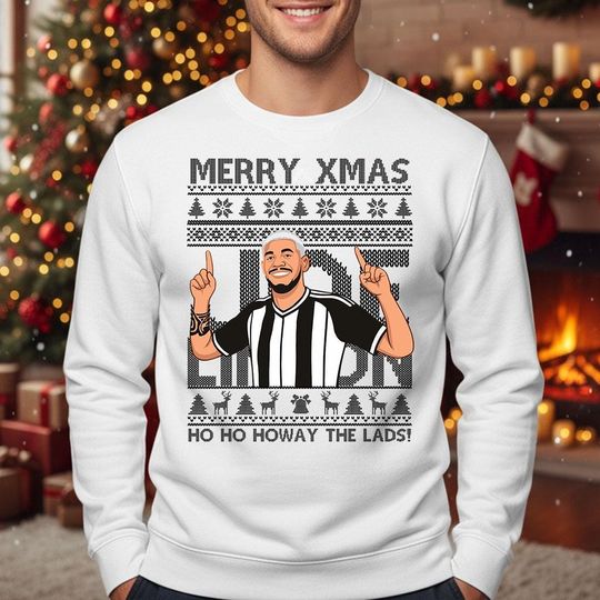 Discover Howay The Lads Ugly Xmas Sweatshirt, Joelinton Merry Christmas Sweater, Football Lovers Festive Printed Jumpers, Football Fans Xmas Gift