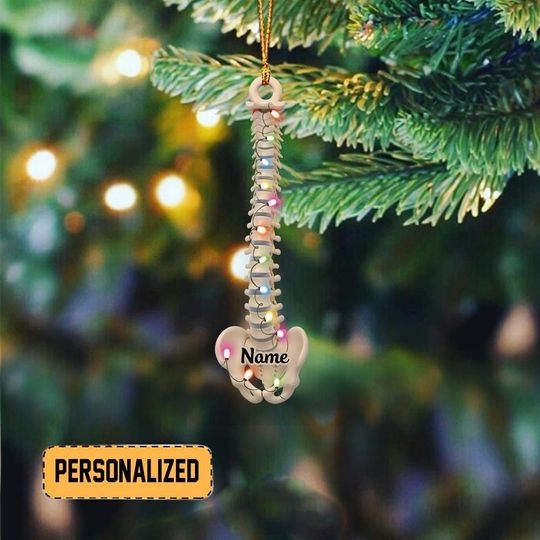 Discover Personalized Human Spine Christmas Ornament, Vertebrae & Pelvis Ornament, Chiropractor Physical Therapy Ornament, Medical Gift