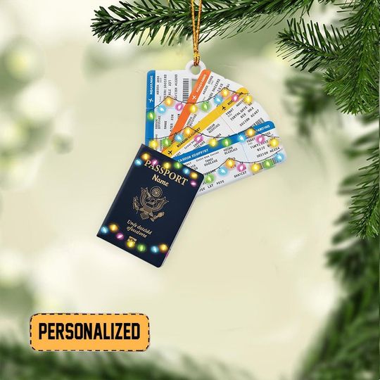 Discover Personalized Passport Christmas Ornament, Passport Ornament, Travelling Ornament, Travelers Ornament Gift, Vacation Ornament