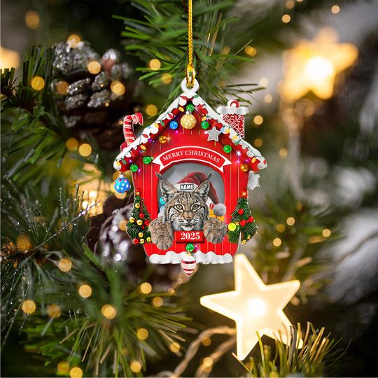 Discover Personalized Lynx House Christmas Ornament, Love Lynx Hanging Ornament, Lynx Christmas Tree Decor