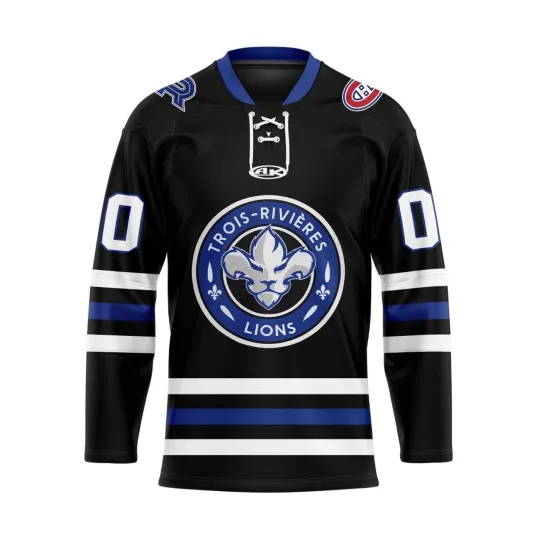 Discover Trois-Rivières Lions Personalized 2025/26 Black Lace Hockey Shirt