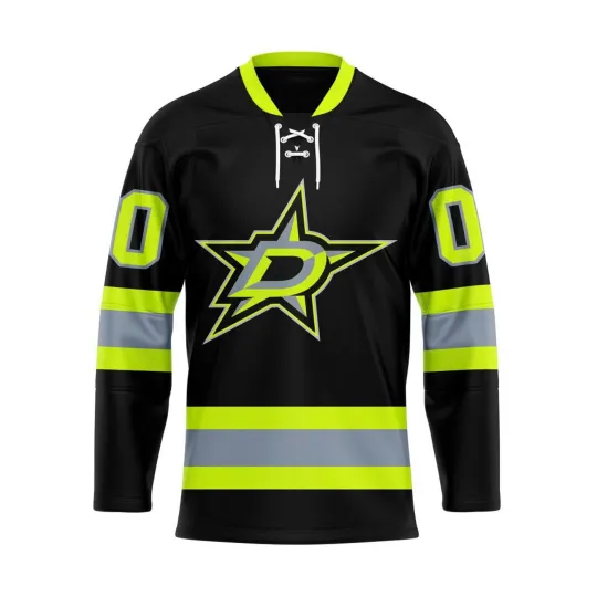 Personalized Dallas Stars Special Design Honoring Firefighters Lace Hockey Shirt