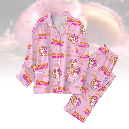 Dunkin Donuts Pajamas Coffee Addict Pajamas Pants Donut Coffee Pajamas Set Coffee
