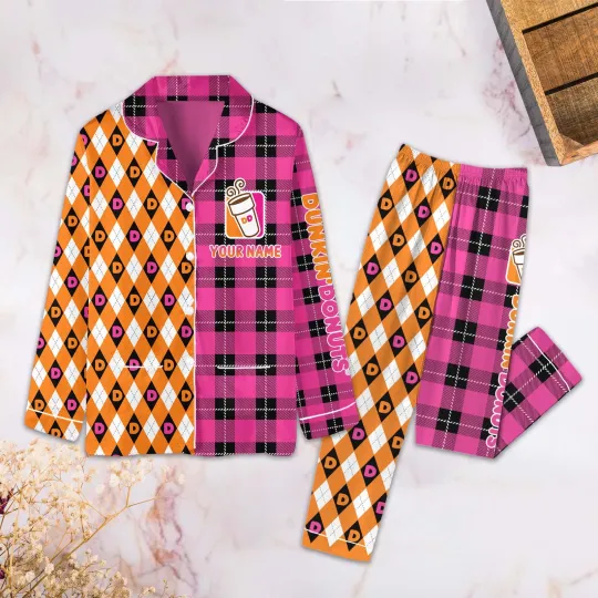 Personalized Dunkin Donuts Pajamas Dunkin Donuts Shirt Dunkin Donuts Pajamas Set
