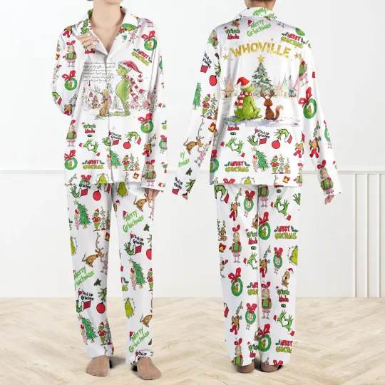 Grin Christmas Pajamas Set For Family Whoville Xmas PJs
