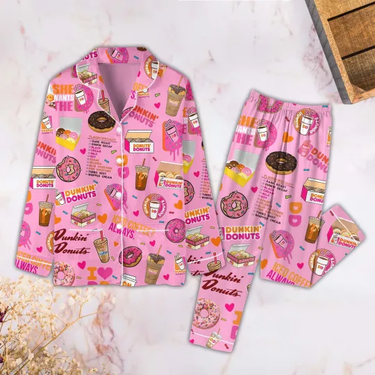 Dunkin Donuts Pajamas Set Dunkin Donuts Shirt Dunkin Donuts Pajamas Dunkin Donut