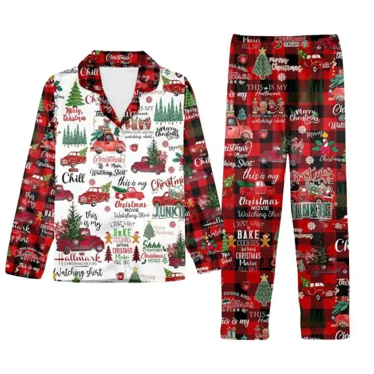 Discover Hallmark Christmas Pajamas Set All Over Print Loungewear
