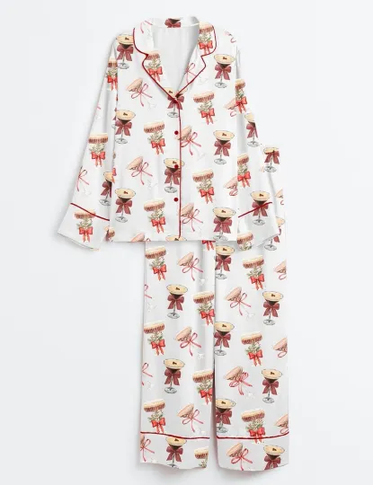 Espresso Martini Christmas Pajama Set Long Sleeve