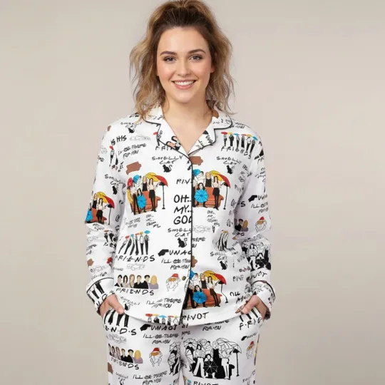 Funny Friends Christmas Pajamas Set For Kids And Adults