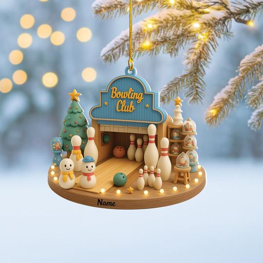 Discover Personalized Bowling Club Christmas Ornament, Bowling Players Ornament, Bowling Lovers Ornament Gift, Bowling Strike 2d Ornament