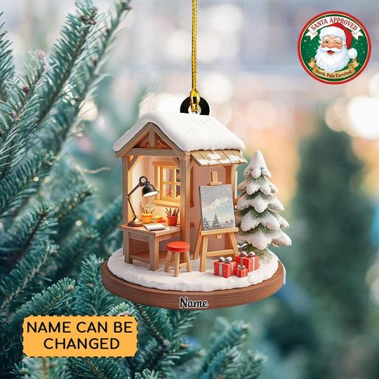 Discover Personalized Art Studio Ornament, Painting Studio Christmas Ornament, Art Room Painting Drawing Ornament, Artist Ornament Gift