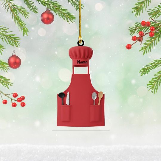Discover Personalized Cooking Apron Christmas Ornament, Cooking Baking Christmas Ornament, Chefs Bakers Ornament Gift, Kitchen Ornament