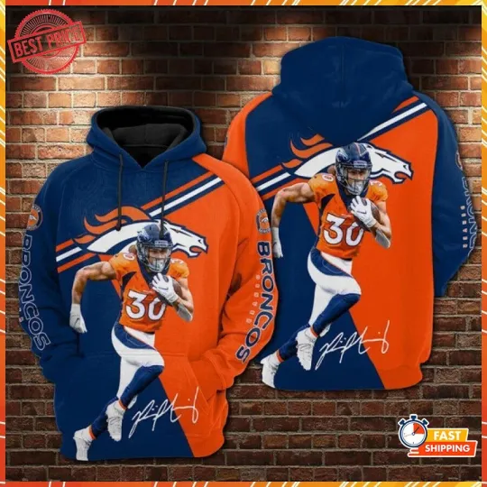 Discover Limitted Denver Lindsay #30 with Signature Hoodie 3D Gift For Chirstmas