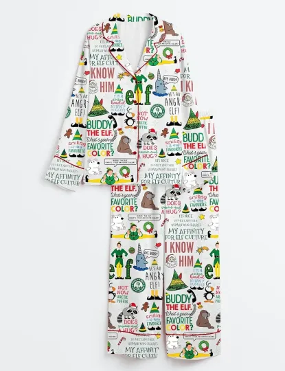 Buddy The Elf Christmas Pajama Set Buddy The Elf Xmas Sleepwear Noel Chris