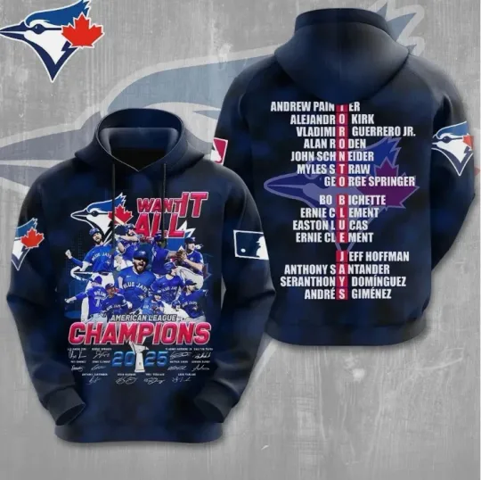 Discover Toronto Blue 2025 American Champions 3D Hoodie Gift For Christmas