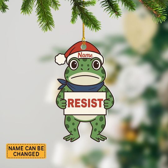 Discover Portland Frog Ornament Political Ornament, Freedom Frog Funny Liberal Pro-democrat Gift, Anti Maga Ornament, Frog Meme Ornament