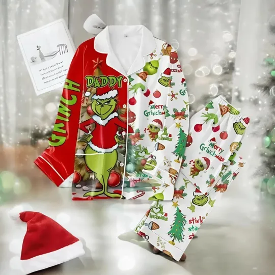 Discover funny character Christmas Pajamas, funny character Holiday PJs Set, Funny Christmas