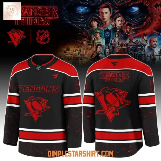 Pittsburgh Penguins x Stranger Things 5 One Last Adventure Hockey Shirt