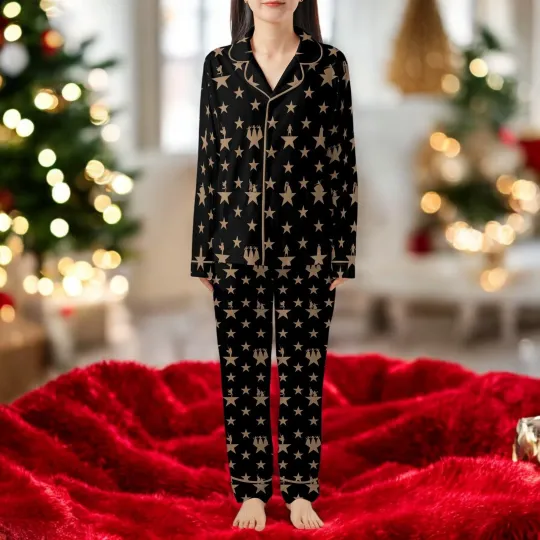 Discover Hamilton Star Silky Satin Pajama Set For Women Broadway Musical Sleepwear