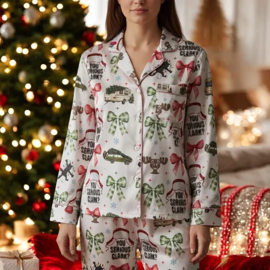 Coquette Griswold Satin Pajamas Set National Lampoons Christmas Vacation PJS