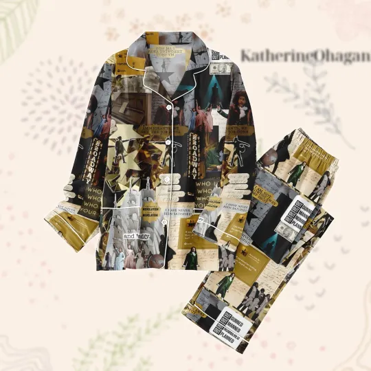 Discover Hamilton Musical Pajamas Set Broadway Theater Pajamas Musical Sleepwear Alexand