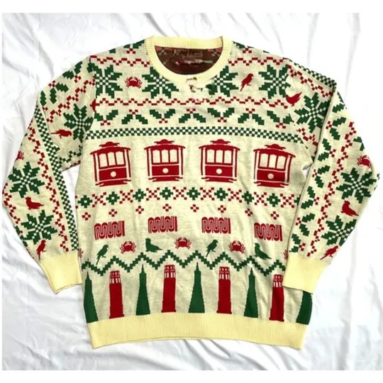 Discover San Francisco SF MUNI Ugly Christmas Sweater