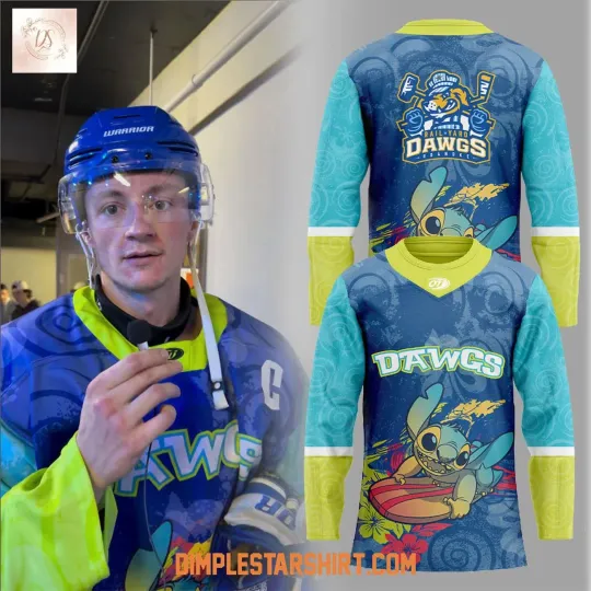 Discover Custom Roan.oke Rail Yard Da.wgs Lilo & Stitch Night 2025 Hockey Shirt Men's
