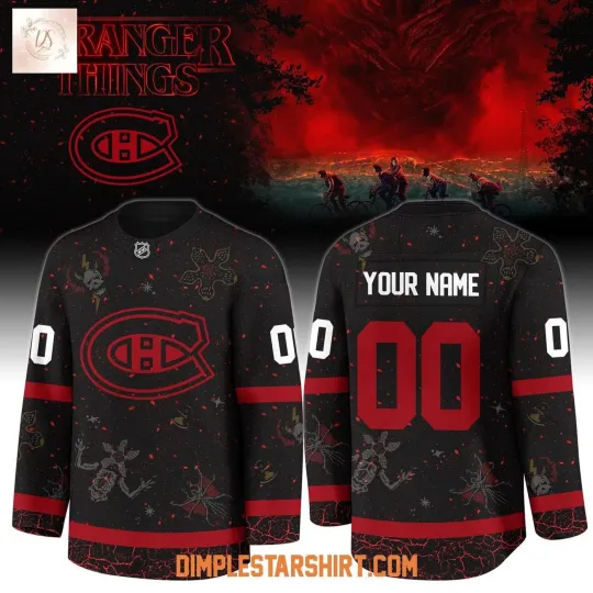 Personalized Montreal Canadiens x Stranger Things 5 Hockey Shirt Men's Fan Gear