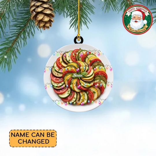 Personalized Ratatouille Christmas Ornament, French Cuisine Ornament, Cooking Ornament, Kitchen Ornament Decor, Chef Ornament