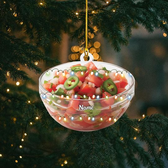 Personalized Pico de Gallo Christmas Ornament, Mexican Cuisine Ornament, Cooking Ornament Gift, Kitchen Ornament Holiday Decor