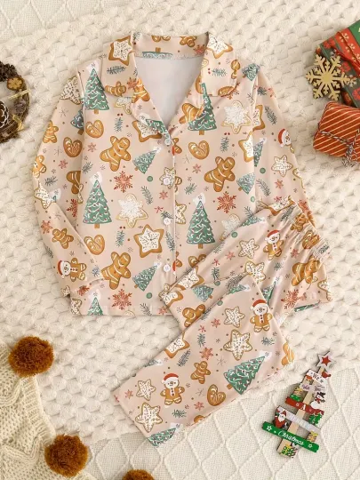 Discover Holiday Cookie Man Funny Long Sleeve Pajama Set 3D All Over Print