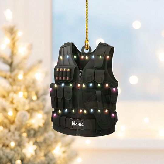 Discover Personalized Tactical Vest Christmas Ornament, Military Uniform Ornament, Tactical Gear Ornament, Veteran Ornament, Soldier Gift
