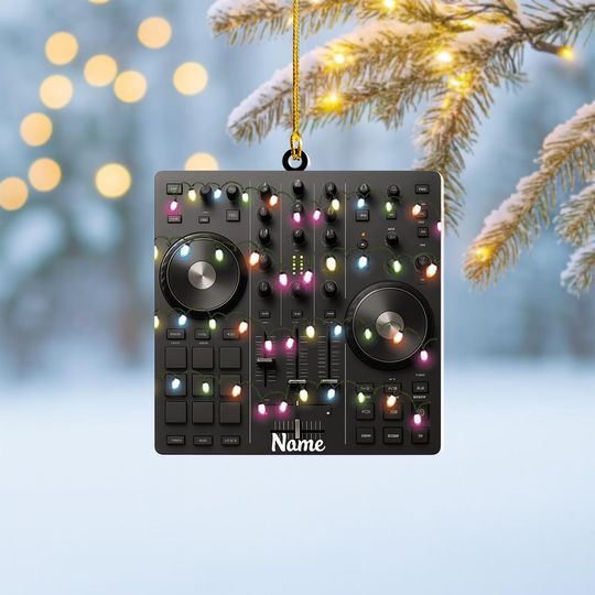 Discover Personalized DJ Table Christmas Ornament, DJ Turntable Ornament, DJ Music Mixer Ornament, Dj Room Ornament, Gift For Dj Ornament
