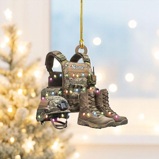 Discover Personalized Tactical Vest Christmas Ornament, Military Uniform Ornament, Tactical Gear Ornament, Veteran Ornament, Soldier Gift