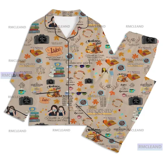 Gilmore Girls Unisex Long Sleeve Adult Nightwear Pajama Set