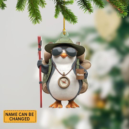 Discover Personalized Hiking Penguin Ornament, Hiking Ornament, Hiking Penguin Ornament Decor, Hiking Lover Gift