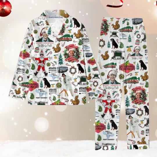 Merry Christmas Shitters Full Pajama Set Funny Griswold Holiday Pjs