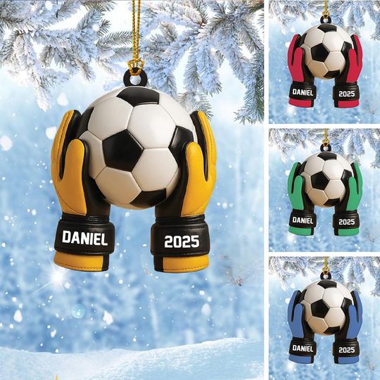 Discover Personalized Soccer Goal Keeper Christmas Ornament, Goalkeeper Gloves Christmas Ornament, Soccer Lover Gift, Goalkeeper Gift