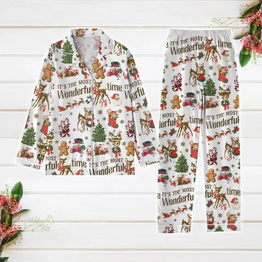 Discover Christmas Bambi Pajamas Set Gingerbread Man Holiday Pajamas