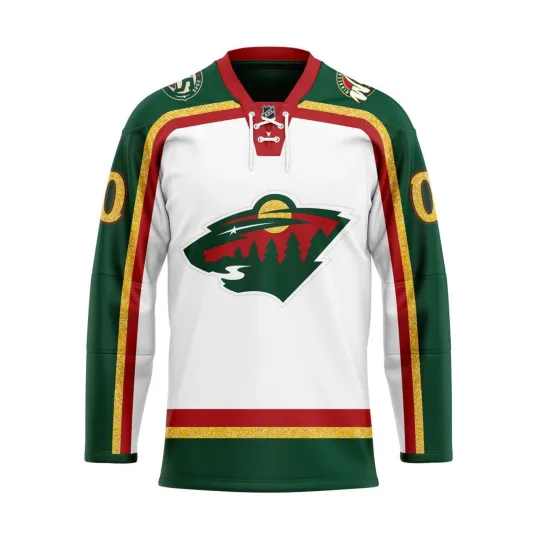 Discover Minnesota Wild Personalized 2025/26 White 25th Anniversary Lace Hockey Shirt