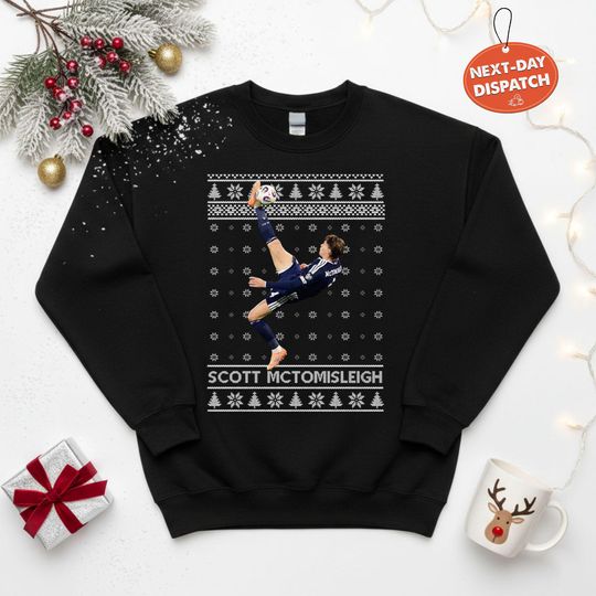 Discover Scott McTominay Ugly Christmas Sweatshirt, Overhead Kick Goal Ugly Xmas Jumper, McTominay Scotland Villa Jumper, Holiday Football Fans Top