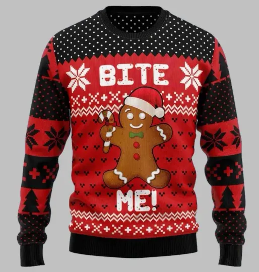 Discover Bite Me Ugly Christmas Sweater