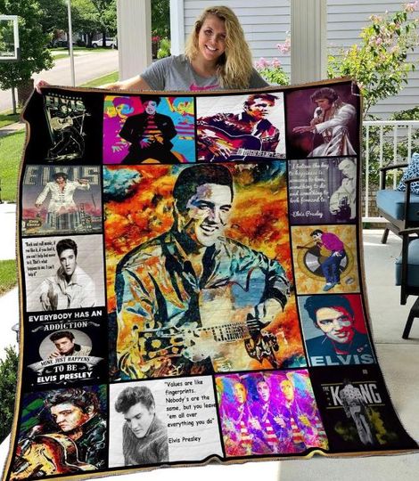 Elvis Presley Quilt Blanket - Rock Band Bedding, King of Rock n Roll