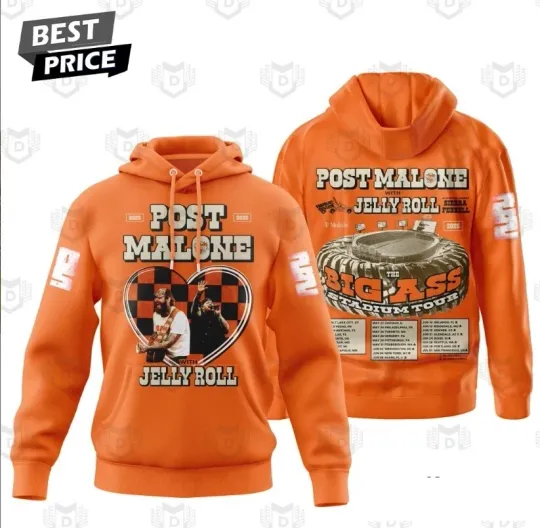 Post Malone With Jelly Roll 2025 Tour Hoodie 3D GLC061505