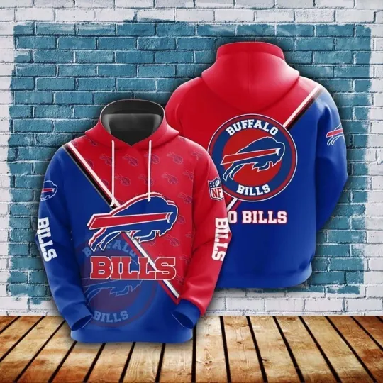 Discover Men Bills Football Lightweight 3D Prints Hoodie Gift For Chirstmas